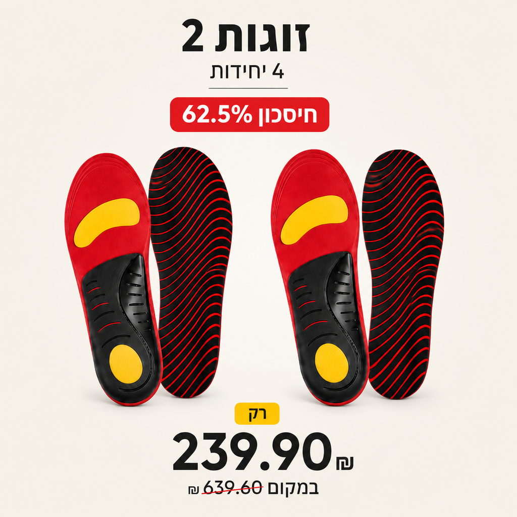 Orthoflexx™ – מדרסים לתמיכה יציבה בקשת, ליציבה נכונה יותר ולהפחתת עומסים