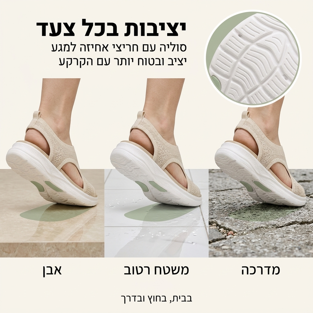 CloudStep™ – סנדלי נוחות קלי משקל שמרגישים כמו ללכת על עננים